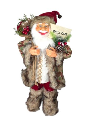 Dekorace Santa Claus Krémově-bordový 60cm