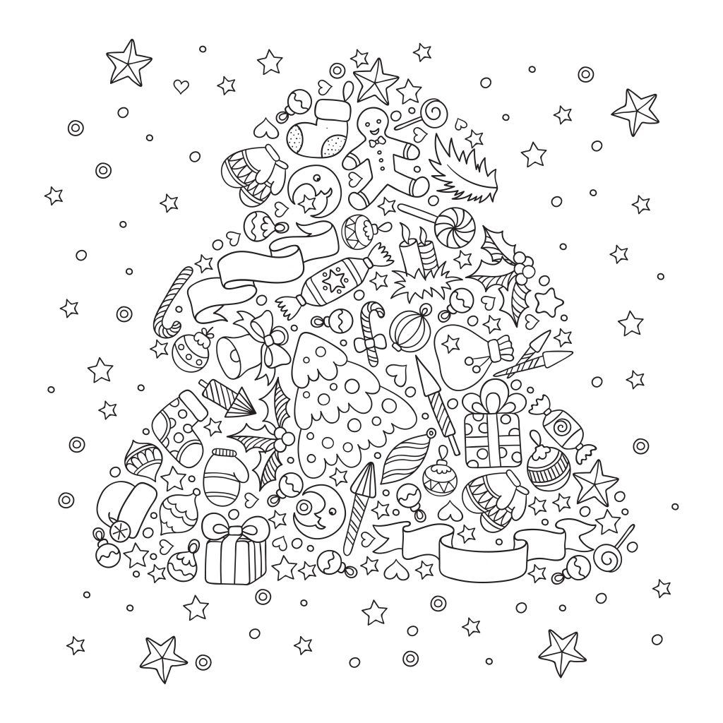 Vánoční antistresové omalovánky