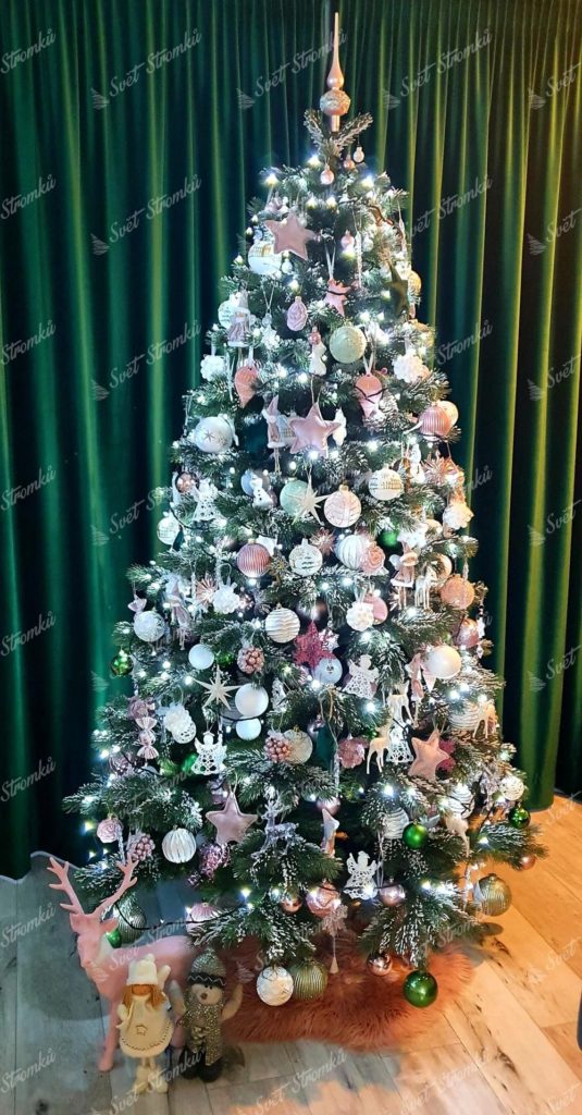 Umňelý vánoční stromeček 3D Borovice Himalajská Zasněžená 210cm