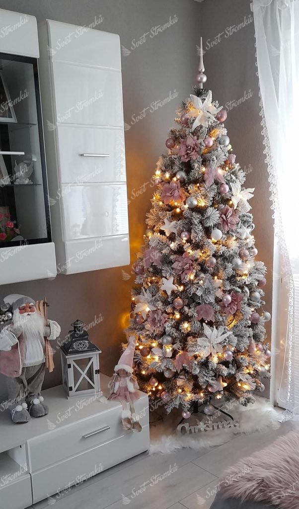 Umňelý vánoční stromeček Borovice Bíla Úzka 195cm