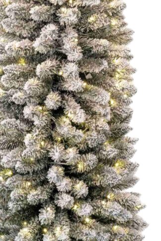 Umělý vánoční stromeček Smrk Bílý Štíhlý LED detail jehličí