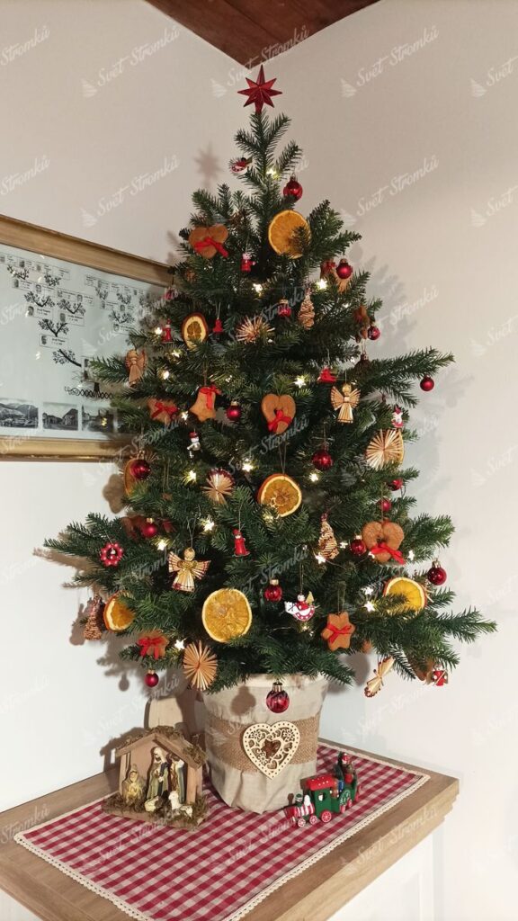 Umělý vánoční stromek 3D Mini Smrk Lesní 105cm v květináči