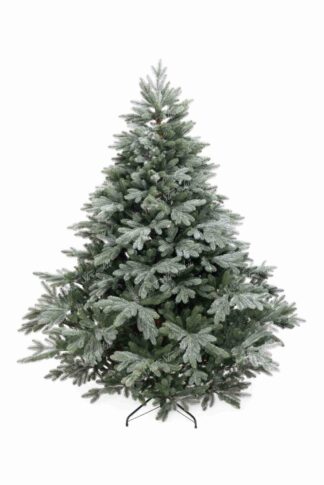 Umělý vánoční stromeček FULL 3D Smrk Vznešený, má husté jehličí a konce větviček jsou stříbrné